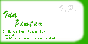 ida pinter business card